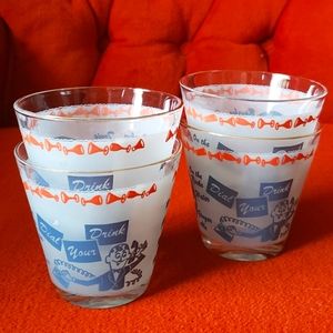 Vintage MCM 'Dial Your Drink' Cocktail Tumblers